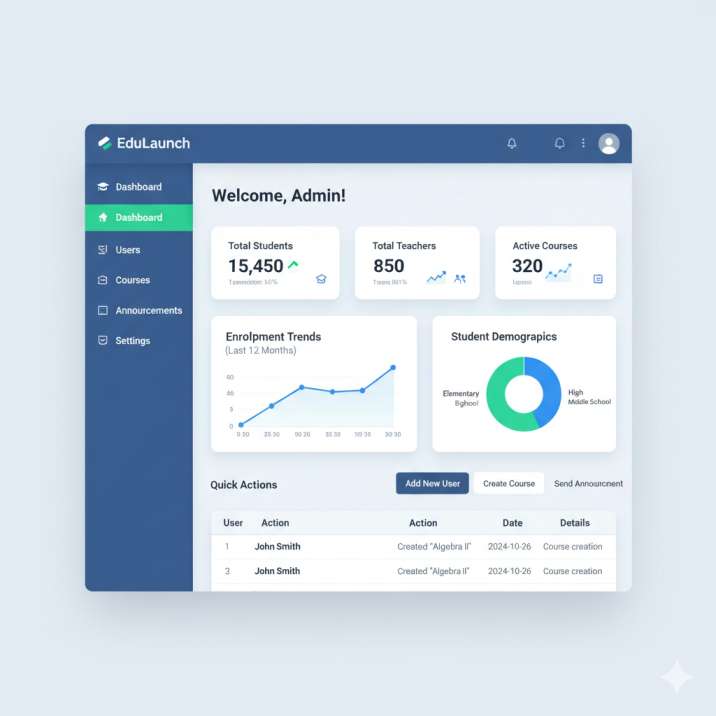 school admin dashboard