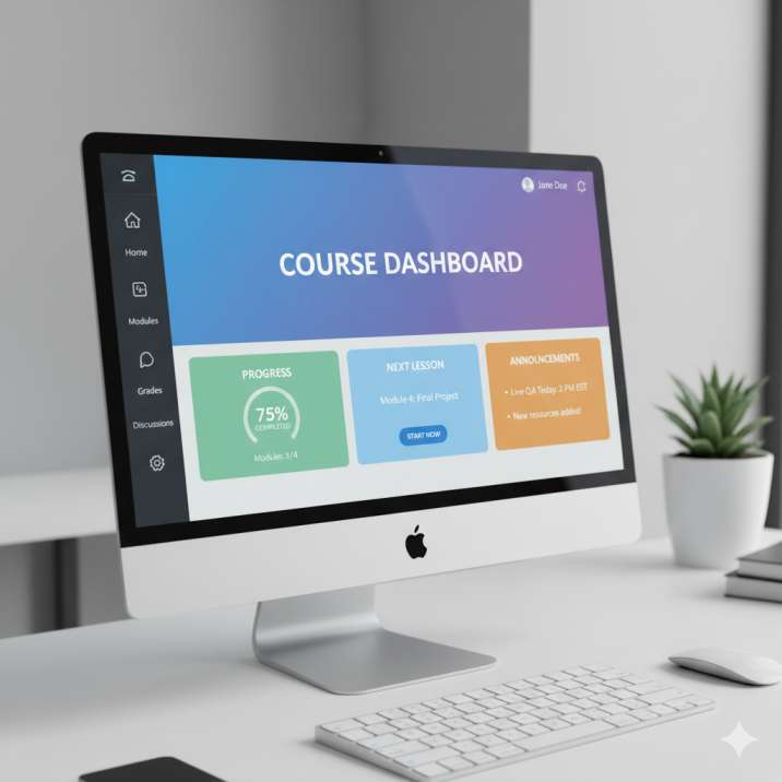 course dashboard mockup